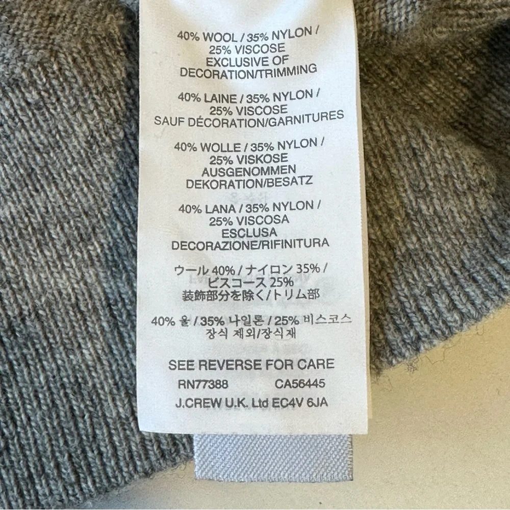J Crew Women's Opal Embellished Crew Neck Sweater Top Gray EUC Size Small
